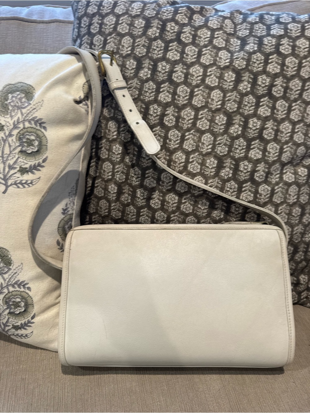 Vintage Coach 9944 White Leather Crossbody USA Made Original Hangtag